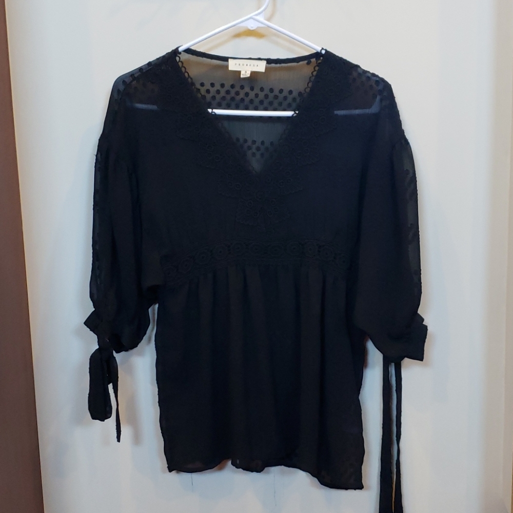 Sheer black top